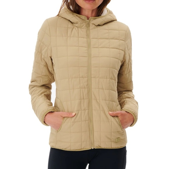 Rip Curl Women's Anti-Series Anoeta II Jacket Light Olive Small Sherpa Lined - Picture 1 of 11